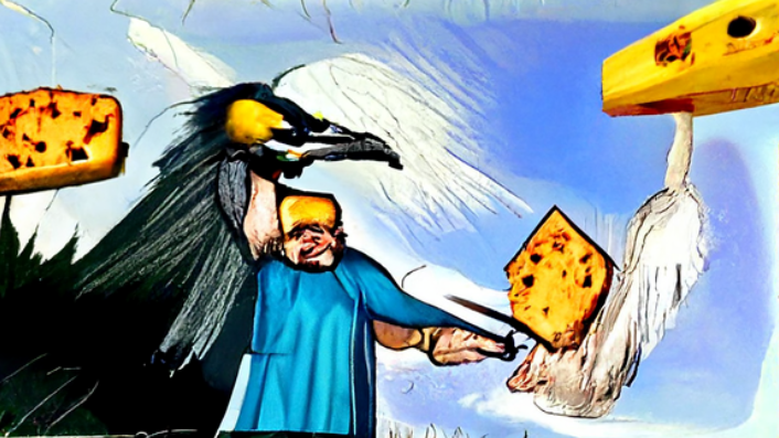 blue shirt man in cheese heaven